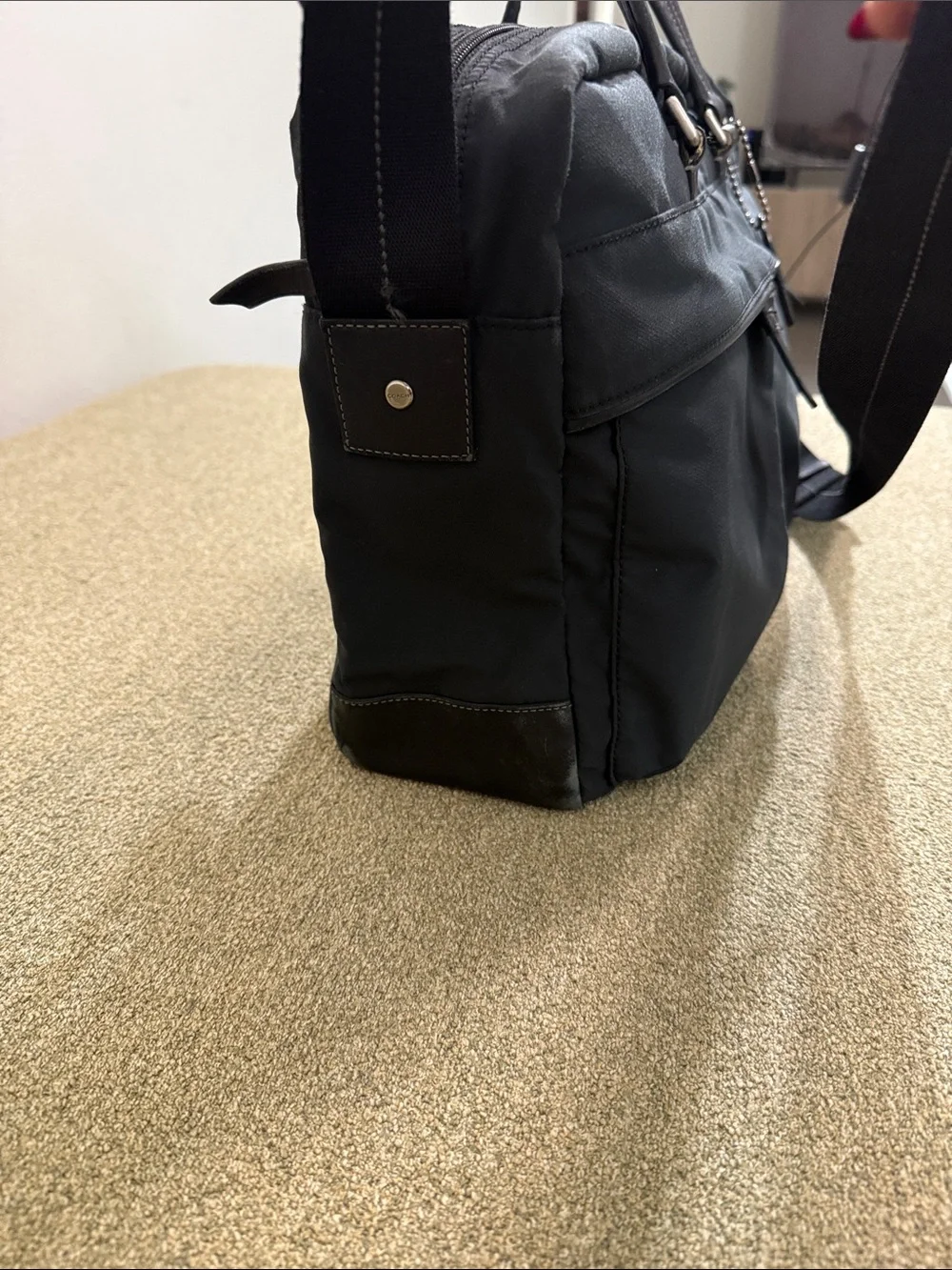 COACH Black Nylon Classic Commuter Messenger Bag Laptop Briefcase Travel